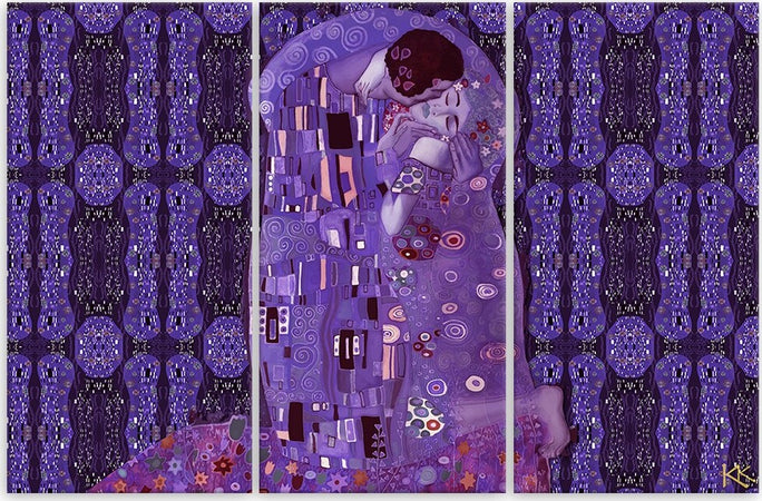 Quadro-su-tela-3-pannelli,-Adempimento-di-una-donna-astrazione