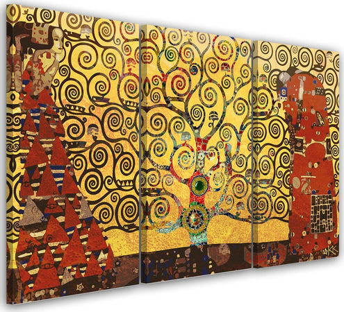 Quadro-su-tela-3-pannelli,-Albero-della-vita