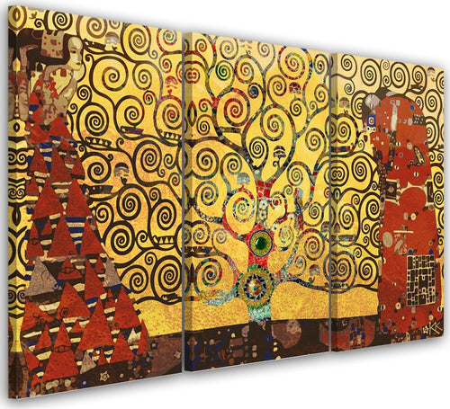 Quadro-su-tela-3-pannelli,-Albero-della-vita