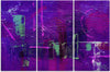 Quadro-su-tela-3-pannelli,-Astrazione-dipinta-a-mano-viola