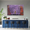 Quadro-su-tela-3-pannelli,-Astrazione-viola-dell'albero-della-vita