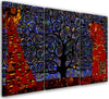 Quadro-su-tela-3-pannelli,-Blue-Tree-of-Life-Abstraction