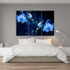 Quadro-su-tela-3-pannelli,-Fiore-di-orchidea-blu
