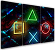 Quadro-su-tela-3-pannelli,-Giochi-per-computer