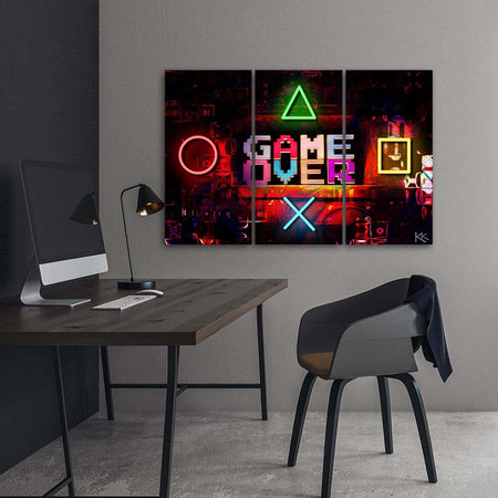 Quadro-su-tela-3-pannelli,-Gioco-sul-giocatore