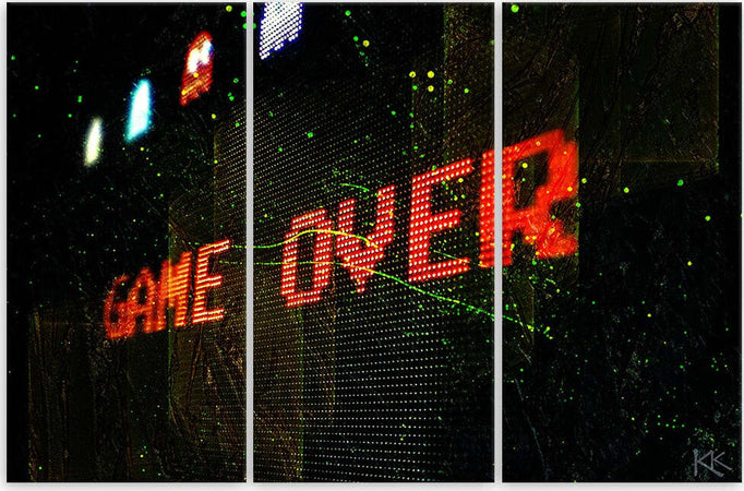 Quadro-su-tela-3-pannelli,-Gioco-sul-giocatore