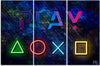Quadro-su-tela-3-pannelli,-I-pulsanti-del-controller-e-il-gioco-dell'iscrizione