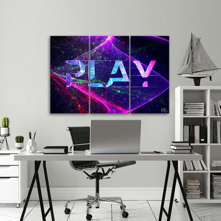 Quadro-su-tela-3-pannelli,-L'astrazione-dell'iscrizione