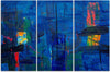 Quadro-su-tela-3-pannelli,-Mano-di-astrazione-blu-pinto