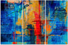 Quadro-su-tela-3-pannelli,-Mano-di-astrazione-blu-pinto