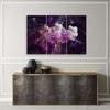 Quadro-su-tela-3-pannelli,-Orchidea-bianca-su-uno-sfondo-scuro