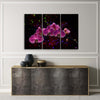 Quadro-su-tela-3-pannelli,-Orchidea-su-uno-sfondo-scuro