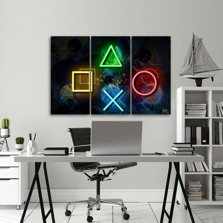 Quadro-su-tela-3-pannelli,-Pulsanti-per-il-controller