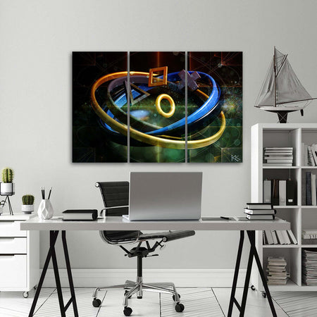 Quadro-su-tela-3-pannelli,-Pulsanti-per-il-controller