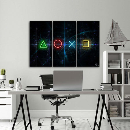 Quadro-su-tela-3-pannelli,-Pulsanti-per-il-controller