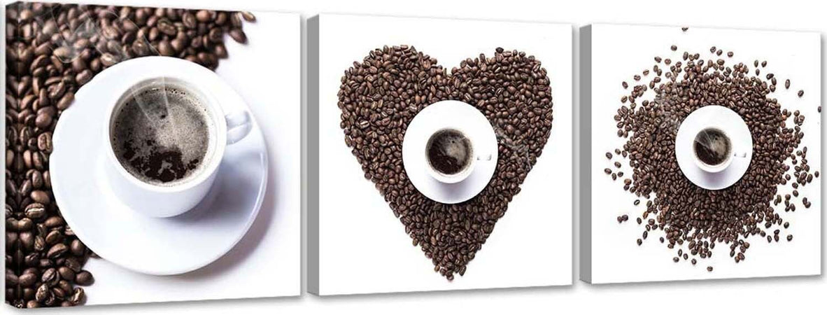 Quadro-su-tela-3-pezzi-Cuore-di-chicco-di-caffè
