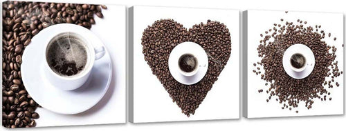 Quadro-su-tela-3-pezzi-Cuore-di-chicco-di-caffè