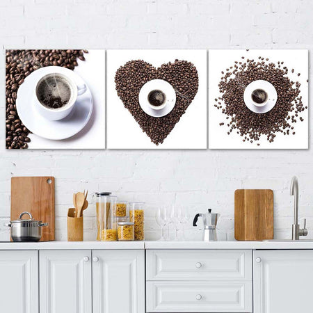 Quadro-su-tela-3-pezzi-Cuore-di-chicco-di-caffè