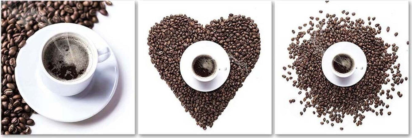 Quadro-su-tela-3-pezzi-Cuore-di-chicco-di-caffè