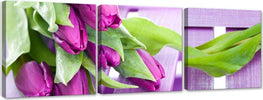 Quadro-su-tela-3-pezzi-Fiori-di-tulipani-rosa
