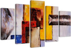 Quadro-su-tela-5-pannelli-Astrazione-colorata
