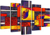 Quadro-su-tela-5-pannelli-Astrazione-colorata