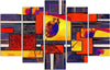 Quadro-su-tela-5-pannelli-Astrazione-colorata