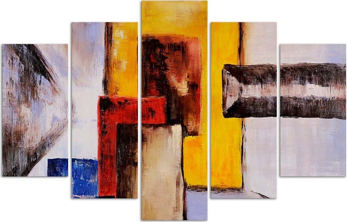 Quadro-su-tela-5-pannelli-Astrazione-colorata