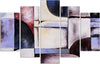 Quadro-su-tela-5-pannelli-Astrazione-viola