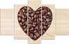 Quadro-su-tela-5-pannelli-Caffè-del-cuore