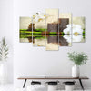 Quadro-su-tela-5-pannelli-Candela-Zen-Spa-Orchid