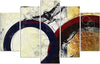 Quadro-su-tela-5-pannelli-Cerchio-astratto-colorato