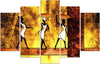 Quadro-su-tela-5-pannelli-Donne-Africa-Astrazione