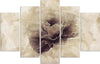 Quadro-su-tela-5-pannelli-Fiore-di-rosa-Beige-Natura