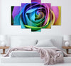Quadro-su-tela-5-pannelli-Fiore-di-rosa-colorato