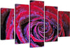 Quadro-su-tela-5-pannelli-Fiore-di-rosa-rosso