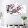 Quadro-su-tela-5-pannelli-Fiori-di-ciliegio-giapponesi