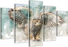 Quadro-su-tela-5-pannelli-Gufo-Uccelli-Natura-Animali