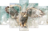 Quadro-su-tela-5-pannelli-Gufo-Uccelli-Natura-Animali