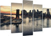 Quadro-su-tela-5-pannelli-New-York-City-Ponte-di-Brooklyn