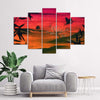 Quadro-su-tela-5-pannelli-Paesaggio-rosso-giapponese