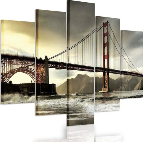 Quadro-su-tela-5-pannelli-Ponte-del-Golden-Gate