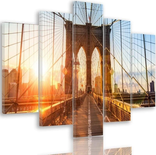 Quadro-su-tela-5-pannelli-Ponte-di-Brooklyn-New-York
