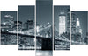 Quadro-su-tela-5-pannelli-Ponte-di-New-York-in-bianco-e-nero