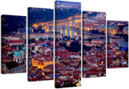 Quadro-su-tela-5-pannelli-Ponti-della-città-di-Praga