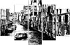Quadro-su-tela-5-pannelli-Venezia-Italia-Bianco-e-Nero