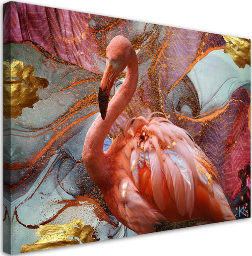 Quadro-su-tela,-Abstrazione-del-fenicottero-rosa