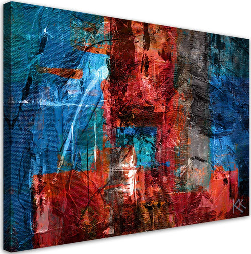 Quadro-su-tela,-Abstrazione-dipinta-a-mano-rossa