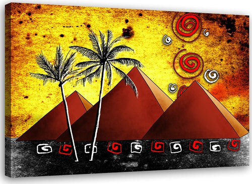 Quadro-su-tela,-Africa-Piramidi-Palme