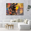 Quadro-su-tela,-African-Woman-Flowers-Abstraction